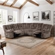 Furniture of America Bello Brown Fabric Power Reclining Sectional with USBs