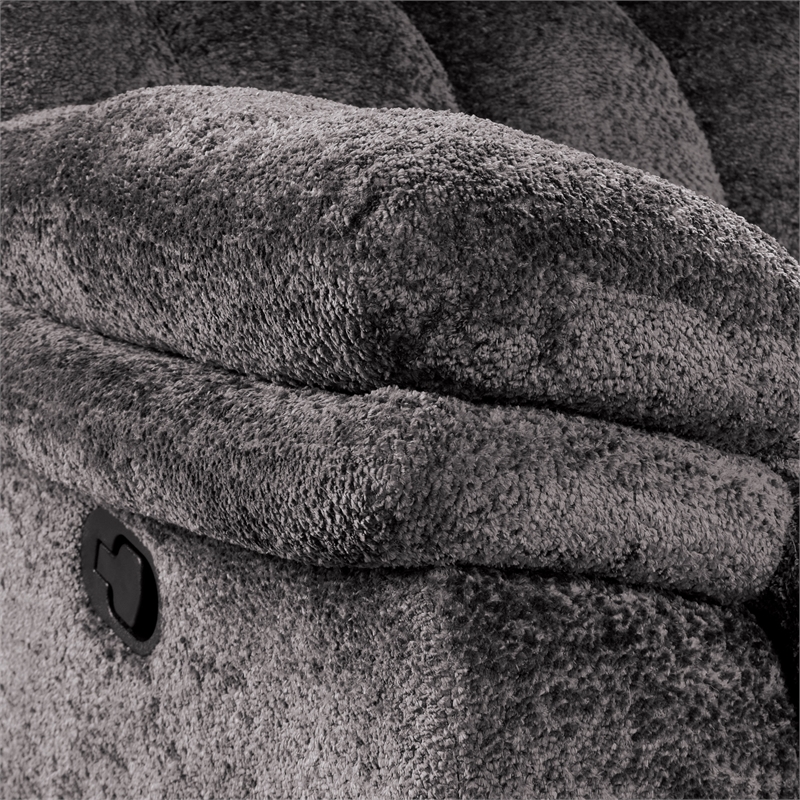 Furniture of America Bello Fabric 2-Piece Manual Reclining Sofa Set in Dark Gray