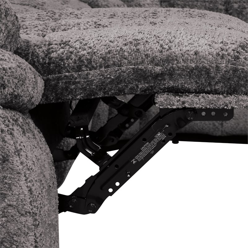 Furniture of America Bello Dark Gray Fabric Power Reclining Sectional with USBs