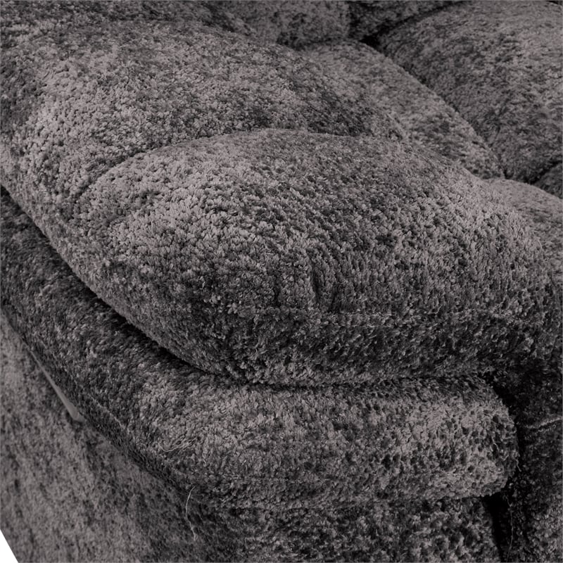 Furniture of America Bello Dark Gray Fabric Power Reclining Sectional with USBs