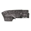 Furniture of America Bello Dark Gray Fabric Power Reclining Sectional with USBs