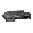 Furniture of America Bello Dark Gray Fabric Power Reclining Sectional with USBs