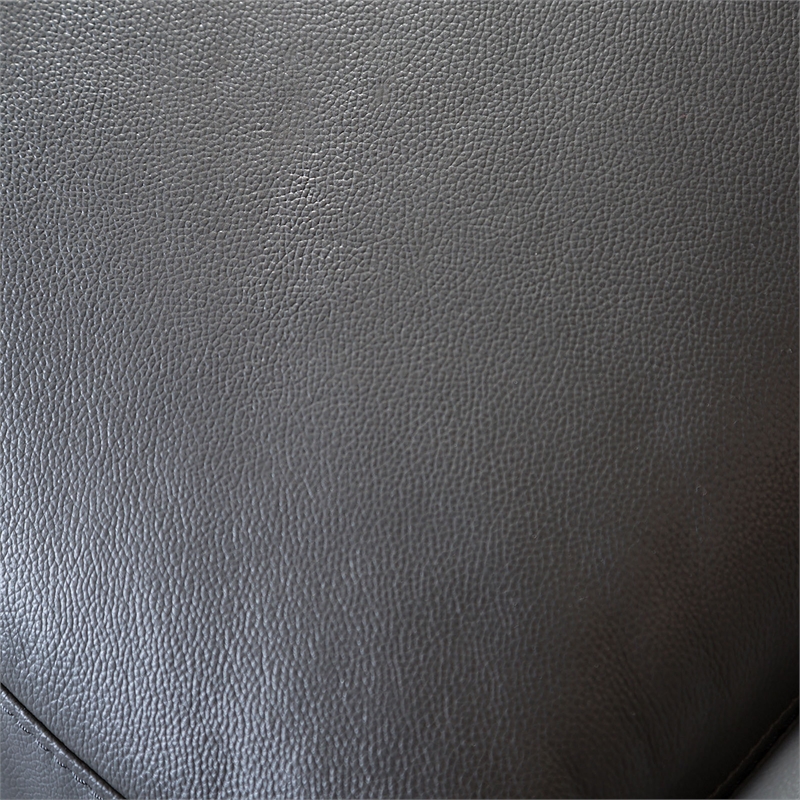 Furniture of America Lyndon Leather Dark Gray Sectional with Left Chaise