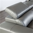 Furniture of America Lyndon Leather Dark Gray Sectional with Left Chaise