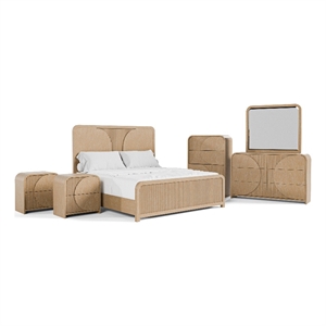 Furniture of America Tissen Wood King 6-Piece Bedroom Set in Natural