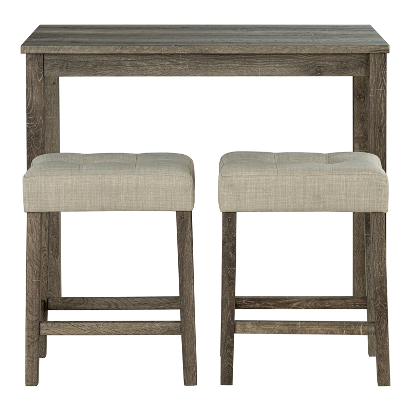Furniture of America Surtop Wood 3-Piece Counter Dining Table Set in Brown