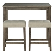 Furniture of America Surtop Wood 3-Piece Counter Dining Table Set in Brown