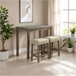 Furniture of America Surtop Wood 3-Piece Counter Dining Table Set in Brown