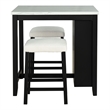 Furniture of America Clouden Wood 3-Piece Counter Dining Table Set in Black