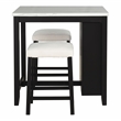 Furniture of America Clouden Wood 3-Piece Counter Dining Table Set in Black