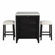 Furniture of America Clouden Wood 3-Piece Counter Dining Table Set in Black