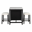 Furniture of America Clouden Wood 3-Piece Counter Dining Table Set in Black