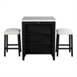 Furniture of America Clouden Wood 3-Piece Counter Dining Table Set in Black