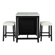 Furniture of America Clouden Wood 3-Piece Counter Dining Table Set in Black