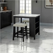 Furniture of America Clouden Wood 3-Piece Counter Dining Table Set in Black