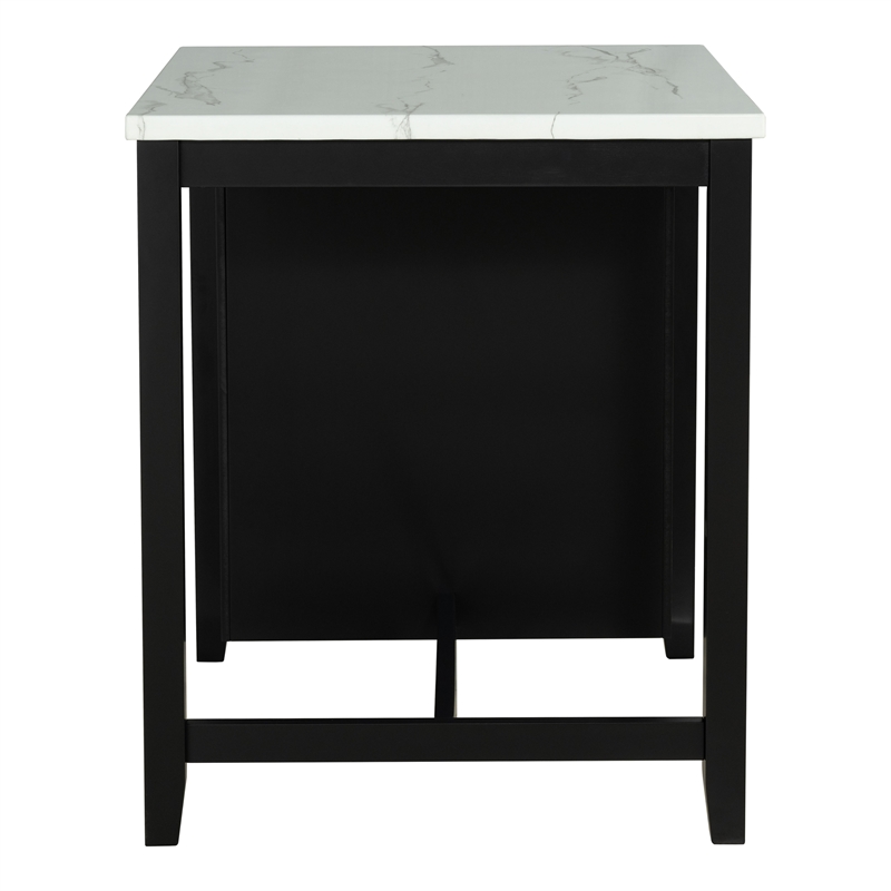 Furniture of America Clouden Wood 3-Piece Counter Dining Table Set in Black