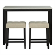 Furniture of America Isgan Wood 3-Piece Counter Dining Table Set in Black