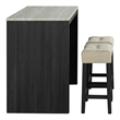 Furniture of America Isgan Wood 3-Piece Counter Dining Table Set in Black