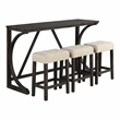 Furniture of America Idola Wood 4-Piece Counter Dining Table Set in Brown