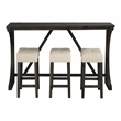 Furniture of America Idola Wood 4-Piece Counter Dining Table Set in Brown