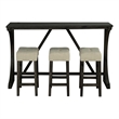 Furniture of America Idola Wood 4-Piece Counter Dining Table Set in Brown