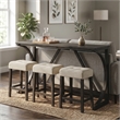 Furniture of America Idola Wood 4-Piece Counter Dining Table Set in Brown