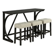 Furniture of America Idola Wood 4-Piece Counter Dining Table Set in Brown