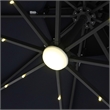 Furniture of America Vauren Fabric 10' Double Top Round Red Umbrella with LED