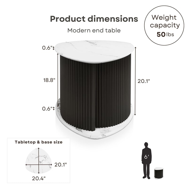 Furniture of America Elara Iron 2-Piece Coffee and End Table Set in Black