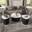 Furniture of America Elara Iron 3-Piece Coffee Table and End Table Set in Black