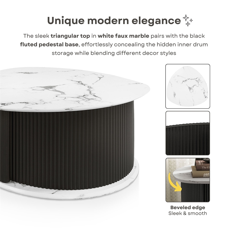 Furniture of America Elara Iron 3-Piece Coffee Table and End Table Set in Black