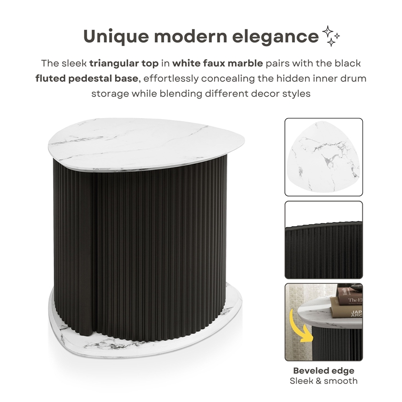 Furniture of America Elara Iron 3-Piece Coffee Table and End Table Set in Black