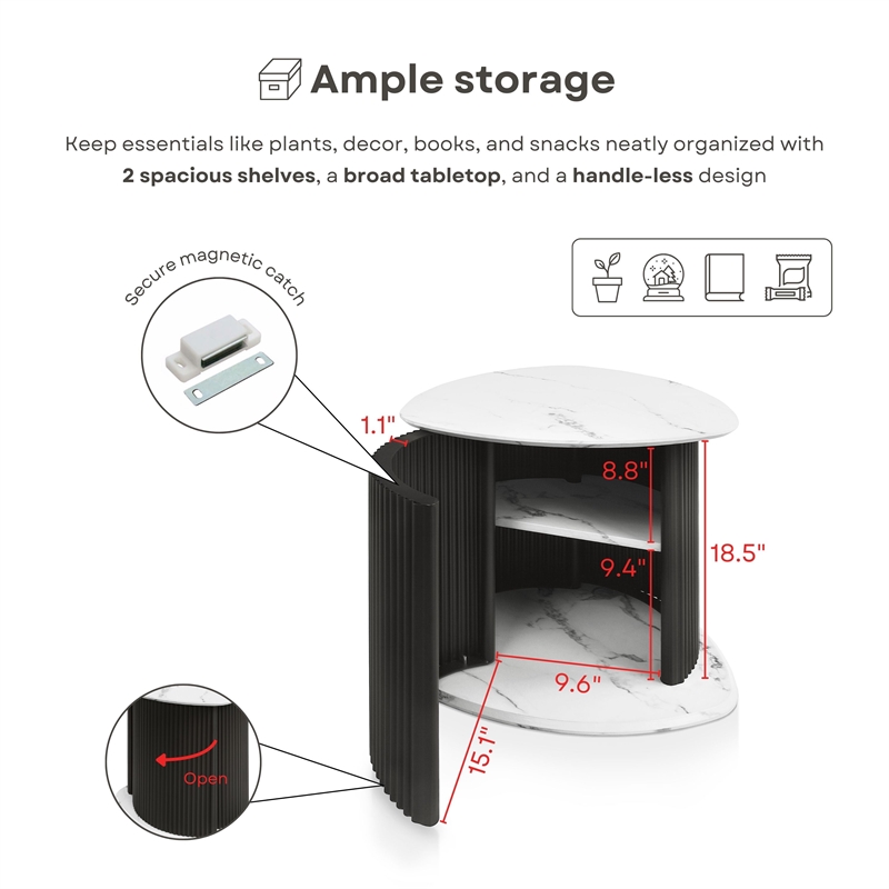 Furniture of America Elara Iron 3-Piece Coffee Table and End Table Set in Black