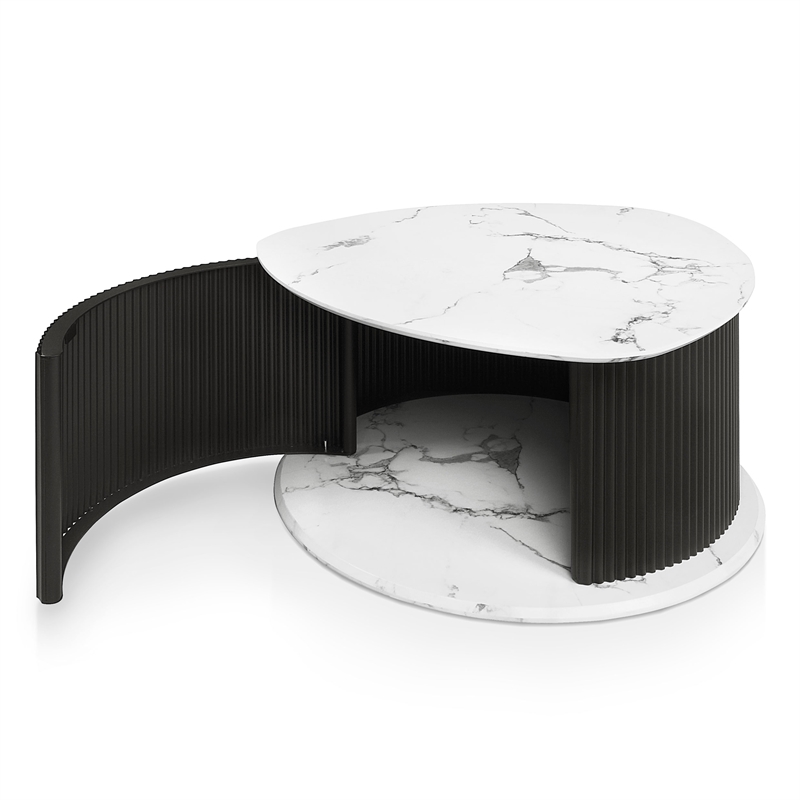 Furniture of America Elara Iron 3-Piece Coffee Table and End Table Set in Black