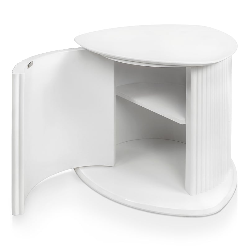 Furniture of America Elara Wood 2-Piece End Table Set in White
