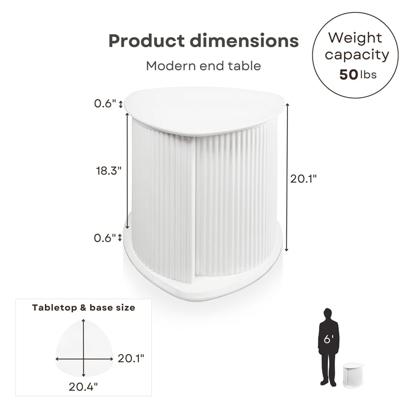 Furniture of America Elara Wood 2-Piece End Table Set in White