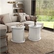 Furniture of America Elara Wood 2-Piece End Table Set in White