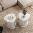 Furniture of America Elara Wood 2-Piece End Table Set in White