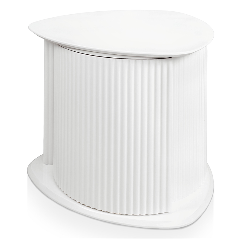 Furniture of America Elara Wood 2-Piece End Table Set in White