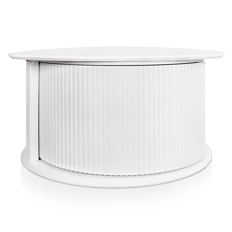 Furniture of America Elara Wood 3-Piece Coffee Table and End Table Set in White