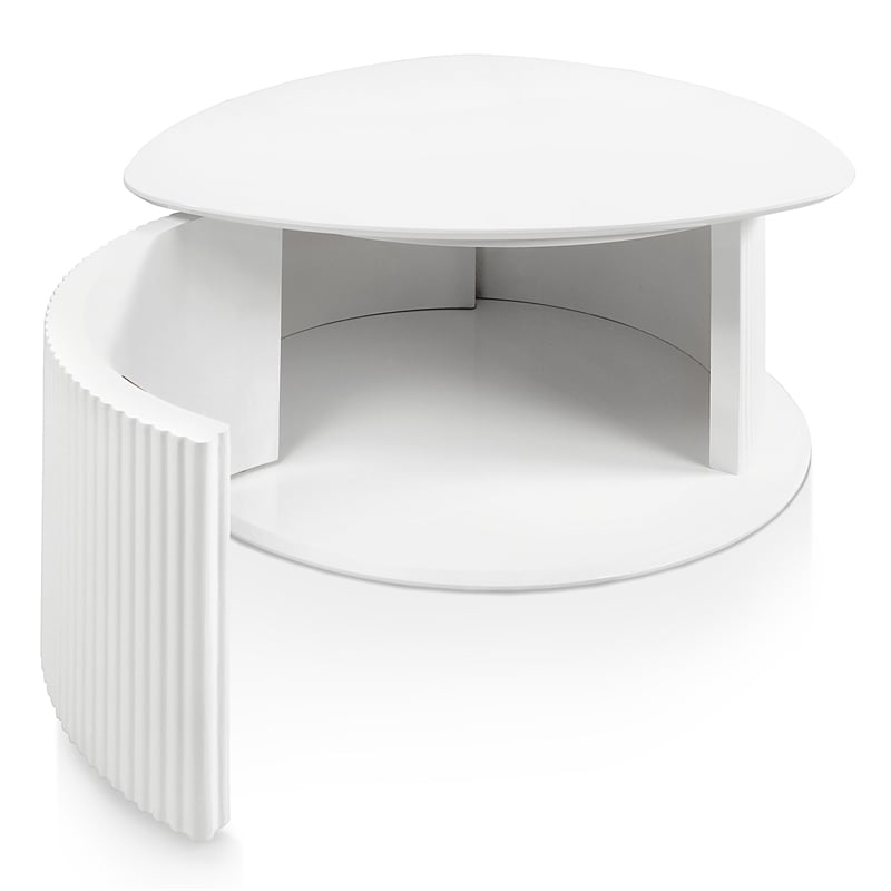 Furniture of America Elara Wood 3-Piece Coffee Table and End Table Set in White