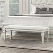 Furniture of America Gelbero Wood Padded Bedroom Bench in White