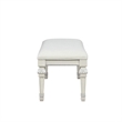 Furniture of America Gelbero Wood Padded Bedroom Bench in White