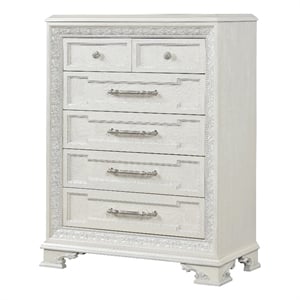 Furniture of America Gelbero Wood Dovetail 6-Drawer Chest in White