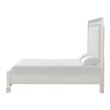 Furniture of America Gelbero White Wood King Bed with Upholstered Headboard