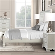 Furniture of America Gelbero White Wood King Bed with Upholstered Headboard
