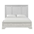 Furniture of America Gelbero Wood Panel Ornate Accent King Bed in White