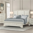Furniture of America Gelbero Wood Panel Ornate Accent King Bed in White