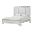 Furniture of America Gelbero Wood Panel Ornate Accent King Bed in White