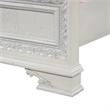 Furniture of America Gelbero White Wood Queen Bed Upholstered Headboard